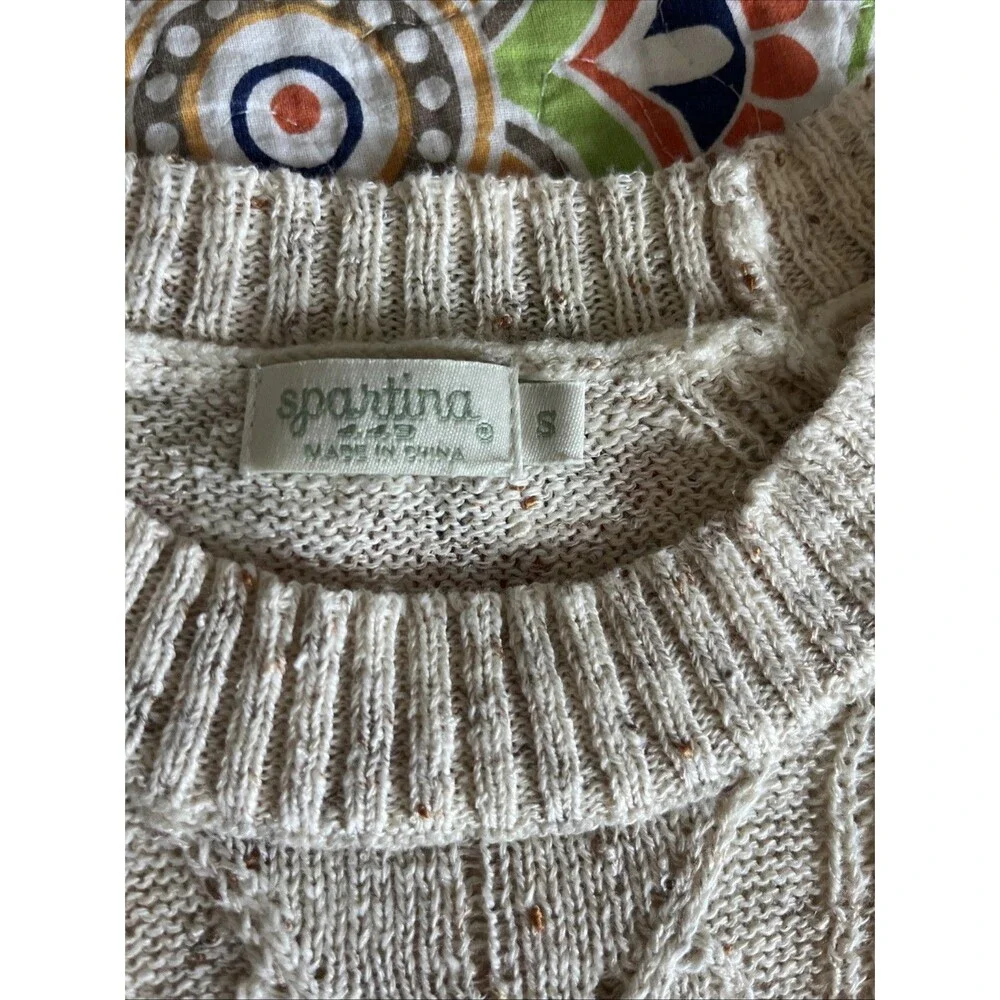 Spartina 449 Shelby Neutral Blush Lightweight Pullover Sweater Size Small